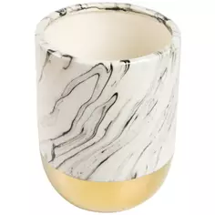 Ваза Мрамор керамика цвет бело-золотой 15 см Без бренда