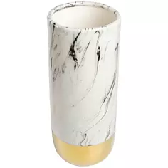 Ваза Мрамор керамика цвет бело-золотой 30 см Без бренда