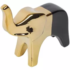 Статуэтка Слон черно-золотая керамика 21 см Без бренда