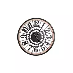 Часы настенные Шестеренки круг МДФ цвет черно-бежевые бесшумные ø40 см Без бренда
