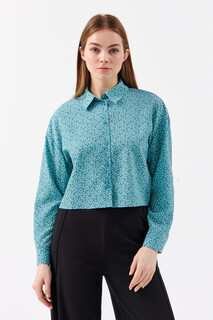 блузка женская Блузка-рубашка укороченная с принтом Befree