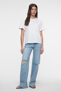 футболка женская Футболка oversize хлопковая с кружевным карманом Befree