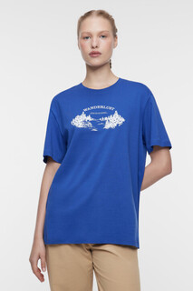 футболка женская Футболка oversize хлопковая с принтом в походном стиле Befree