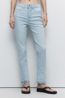 брюки джинсовые женские Джинсы mom-fit зауженные с высокой посадкой Befree