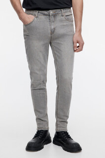 брюки джинсовые мужские Джинсы skinny облегающие вареные с потертостями Befree
