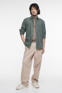 верхняя сорочка мужская Рубашка фланелевая прямая с нагрудным карманом Befree