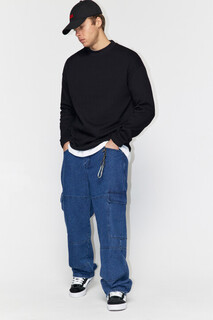 брюки джинсовые мужские Джинсы широкие с накладными карманами Befree