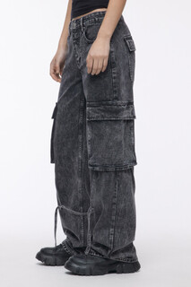брюки джинсовые женские Джинсы-карго с карманами и шнурками Befree