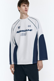джемпер мужской Лонгслив oversize с гоночным принтом Befree