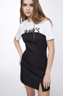 платье женское Платье-бандо мини с футболкой в стиле панк Befree