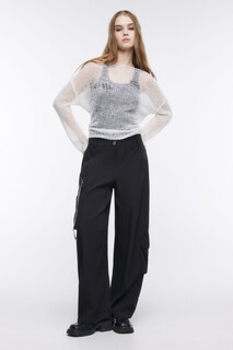 брюки с цепью декоративной женские Брюки-карго широкие с декоративной цепочкой Befree