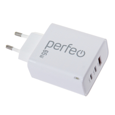 Зарядное устройство Perfeo USB-A + 2xType-C 65W White I4655