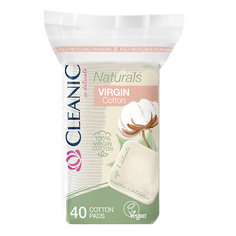 CLEANIC Naturals Virgin Cotton Ватные диски гигиенические квадрат 40.0