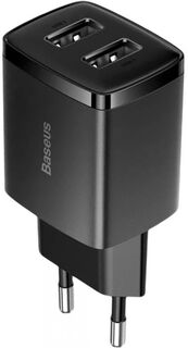 Зарядное устройство сетевое Baseus CCXJ010201 10.5 Вт 2xUSB Compact Charger 2U 10.5W черный