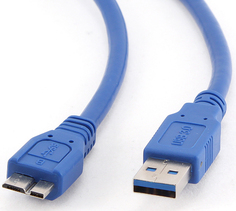 Кабель интерфейсный USB 3.0 Cablexpert AM/microBM 9P CCP-mUSB3-AMBM-0.5M 50 см, Pro, экран, синий