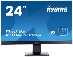 Монитор 23,8" Iiyama ProLite XU2492HSU-1 XU2492HSU-B1 1920х1080, 5 мс, 250 кд/м2, 5000000:1, 178°/178°, IPS, HDMI, DisplayPort, VGA, USB, SPK, Flicker