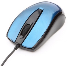 Мышь Gembird MOP-405-B синяя, USB, объемная цвет, бесшумная, 3 кнопки, 1000dpi