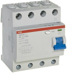 Выключатель дифференциального тока (ВДТ, УЗО) ABB 2CSF204001R1630 F204AC 4Р 63А 30mA (AC)