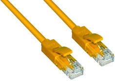 Кабель патч-корд U/UTP 5e кат. 4м GCR GCR-LNC02-4.0m прямой, желтый, позолоченные контакты, 24 AWG, литой, ethernet high speed 1 Гбит/с, RJ45, T568B