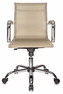 Кресло офисное Бюрократ CH-993-LOW золотистое, сетка, низкая спинка, крестовина хром