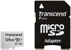Карта памяти MicroSDXC 128GB Transcend TS128GUSD300S-A Class 10 U3, V30, A1 300S + адаптер