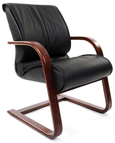 Кресло офисное Chairman 445 WD 7009711 черное, натуральная кожа, до 100 кг