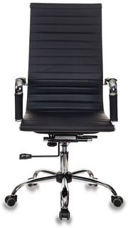 Кресло офисное Бюрократ CH-883/BLACK черный, искусственная кожа, крестовина хром, кратно 2 шт