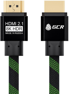 Кабель интерфейсный HDMI-HDMI GCR GCR-51833 2.1, 8K 60Hz, 4K 144Hz, 1.0m , динамический HDR 4:4:4, Ultra HD, 48.0 Гбит/с, тройное экранирование, ферри