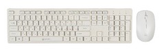 Клавиатура и мышь Oklick 240M клав:белый мышь:белый USB беспроводная slim Multimedia