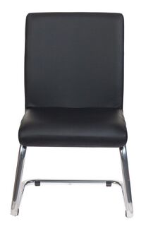 Кресло офисное Бюрократ CH-250-V цвет черный, искусственная кожа, полозья металл хром