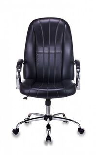 Кресло офисное Бюрократ T-898SL руководителя, цвет черный Leather Venge Black искусственная кожа крестовина металл хром