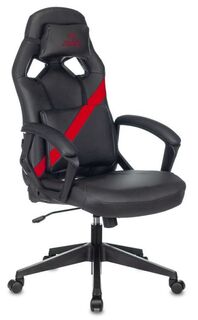 Кресло игровое Бюрократ ZOMBIE DRIVER RED цвет черный/красный, искусственная кожа, с подголов., крестовина пластик