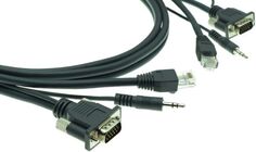 Кабель интерфейсный VGA-VGA Kramer C-GMAC/GMAC-3 92-2212003 VGA (Вилка) + аудио + RJ-45 на VGA (Вилка) + аудио + RJ-45, 0,9м.
