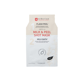erborian erborian Двухэтапная тканевая маска для отшелушивания и питания кожи Milk &amp; Peel Shot Mask 18 г