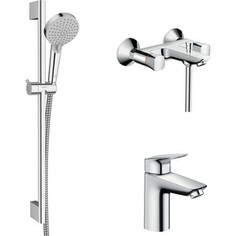 Комплект смесителей Hansgrohe Logis с душевым гарнитуром (71243000, 71100000, 26275000)