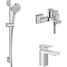 Комплект смесителей Hansgrohe Vernis Shape с душевым гарнитуром, хром (71450000, 71568000, 26275000)