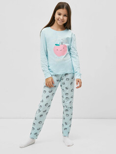 Хлопковая пижама для девочек (лонглсив и брюки) Mark Formelle