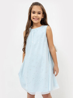 Нарядное многослойное платье нежно-голубого цвета в звездочку для девочек Mark Formelle