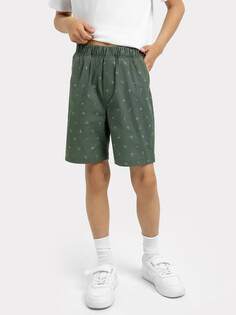 Тканевые шорты для мальчиков зеленые с принтом Mark Formelle