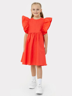 Платье для девочек в красном оттенке с декоративными рукавами Mark Formelle