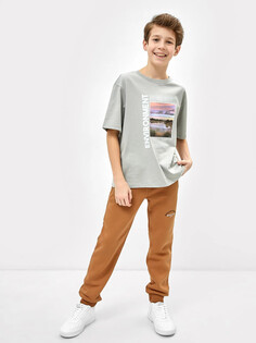 Теплые брюки-джоггеры песочного цвета для мальчиков Mark Formelle