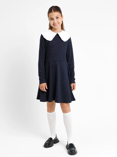 Платье для девочек в темно-синем цвете с белым воротничком Mark Formelle