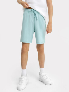 Хлопковые прямые шорты лазурного оттенка для мальчиков Mark Formelle