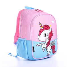 Рюкзак детский на молнии, наружный карман, цвет розовый/голубой NO Brand