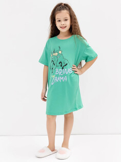 Сорочка ночная для девочек в зеленом цвете с принтом Mark Formelle