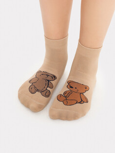 Носки детские коричневые с рисунком в виде медвежат Mark Formelle