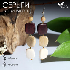 Серьги ручная работа, деревянные NO Brand