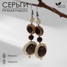 Серьги ручная работа, деревянные NO Brand