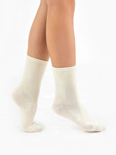 Высокие детские однотонные носки кремового цвета Mark Formelle