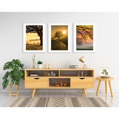 Набор интерьерных постеров (плакатов) 30х40 см, 3 шт, 250 гр/м2, 6-027, NO Brand